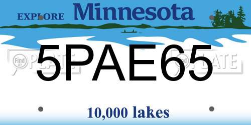 5PAE65 Minnesota License Plate