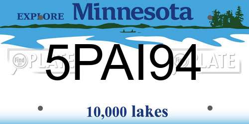 5PAI94 Minnesota License Plate