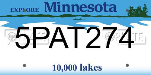5PAT274 Minnesota License Plate