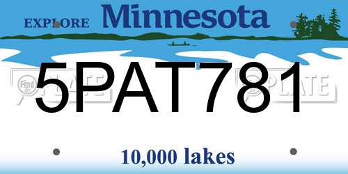 5PAT781 Minnesota License Plate