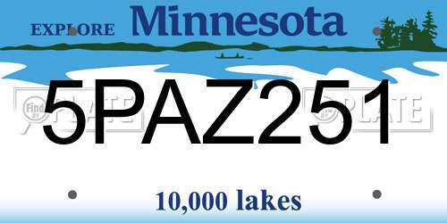 5PAZ251 Minnesota License Plate