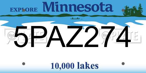 5PAZ274 Minnesota License Plate