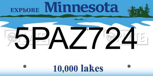 5PAZ724 Minnesota License Plate
