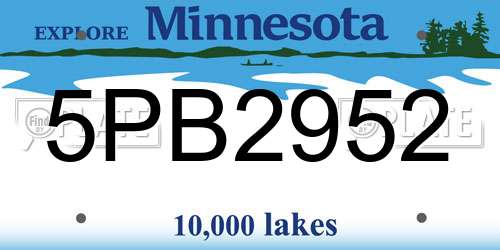 5PB2952 Minnesota License Plate
