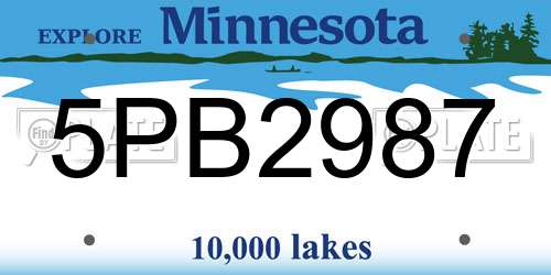 5PB2987 Minnesota License Plate
