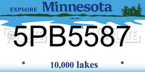 5PB5587 Minnesota License Plate