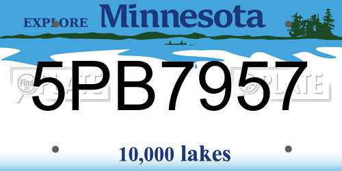 5PB7957 Minnesota License Plate