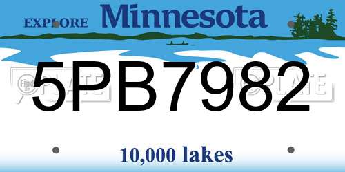 5PB7982 Minnesota License Plate