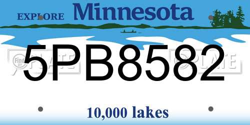 5PB8582 Minnesota License Plate