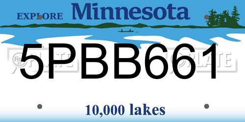 5PBB661 Minnesota License Plate