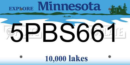 5PBS661 Minnesota License Plate