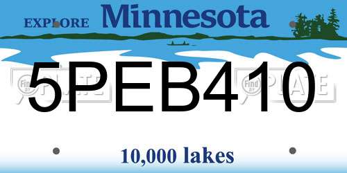 5PEB410 Minnesota License Plate