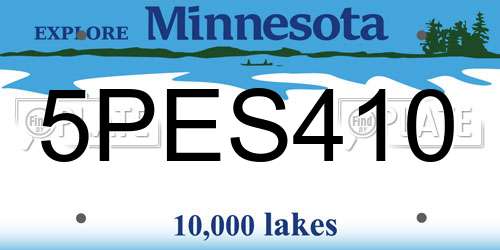 5PES410 Minnesota License Plate