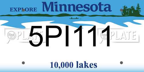 5PI111 Minnesota License Plate