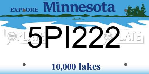 5PI222 Minnesota License Plate