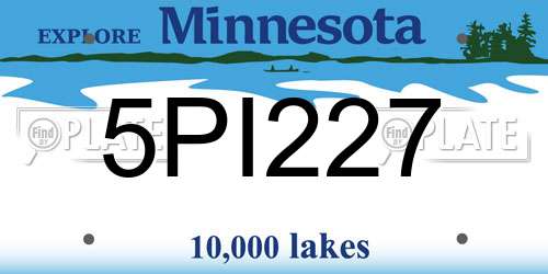 5PI227 Minnesota License Plate