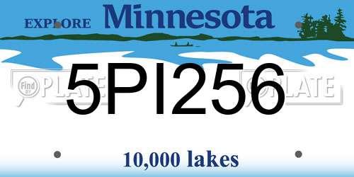 5PI256 Minnesota License Plate