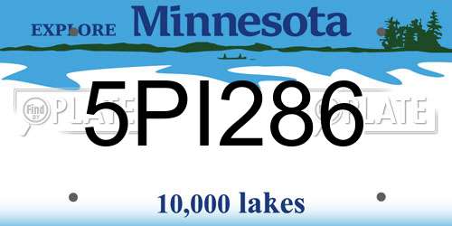 5PI286 Minnesota License Plate