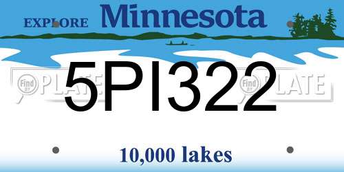 5PI322 Minnesota License Plate