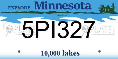 5PI327 Minnesota License Plate