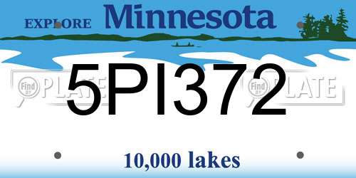 5PI372 Minnesota License Plate