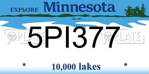 5PI377 Minnesota License Plate