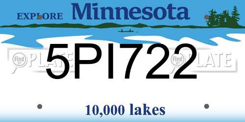 5PI722 Minnesota License Plate