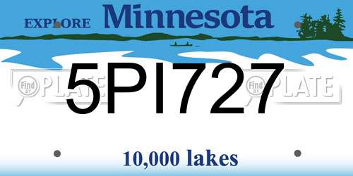 5PI727 Minnesota License Plate