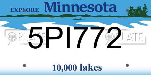 5PI772 Minnesota License Plate