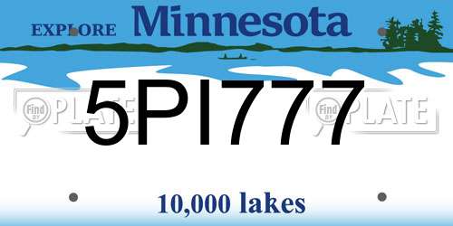 5PI777 Minnesota License Plate