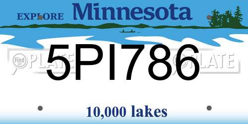 5PI786 Minnesota License Plate