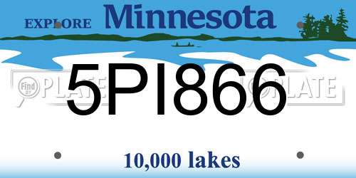 5PI866 Minnesota License Plate