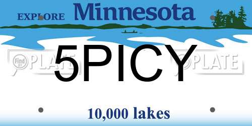 5PICY Minnesota License Plate