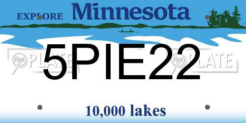 5PIE22 Minnesota License Plate