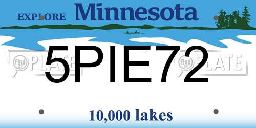 5PIE72 Minnesota License Plate