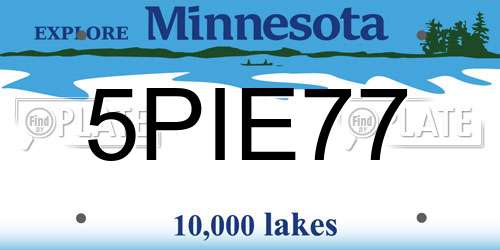 5PIE77 Minnesota License Plate