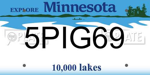 5PIG69 Minnesota License Plate