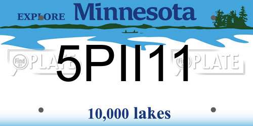 5PII11 Minnesota License Plate