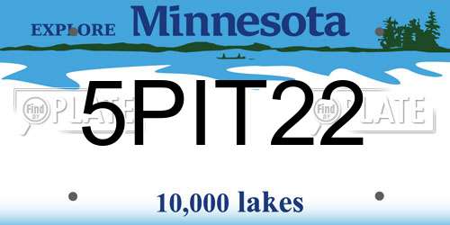 5PIT22 Minnesota License Plate