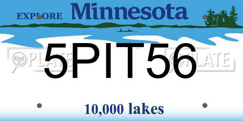 5PIT56 Minnesota License Plate