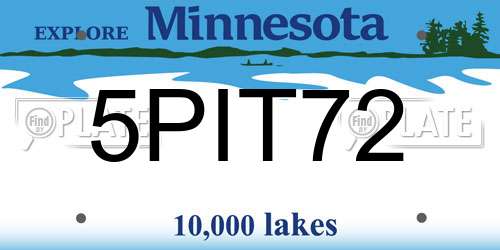 5PIT72 Minnesota License Plate