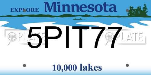 5PIT77 Minnesota License Plate