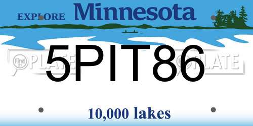 5PIT86 Minnesota License Plate