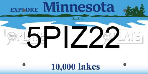 5PIZ22 Minnesota License Plate