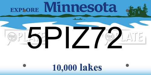 5PIZ72 Minnesota License Plate