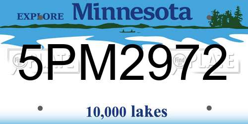 5PM2972 Minnesota License Plate