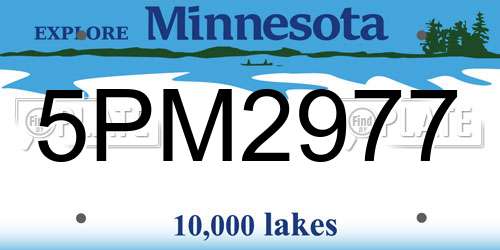 5PM2977 Minnesota License Plate