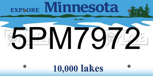 5PM7972 Minnesota License Plate