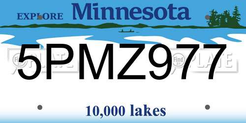 5PMZ977 Minnesota License Plate