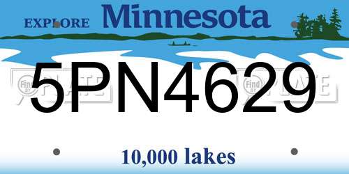 5PN4629 Minnesota License Plate
